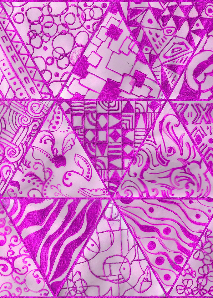 Abstract Fucsia Figures