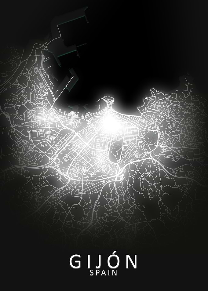 Gijon LED Glow City Map