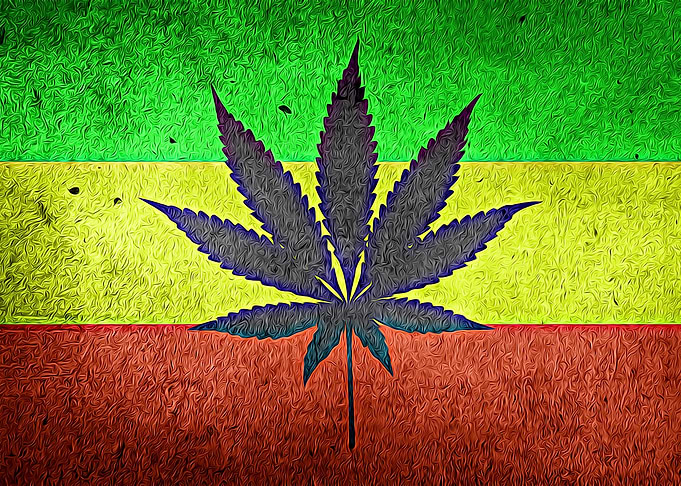 Cannabis Leaf Flag Rasta