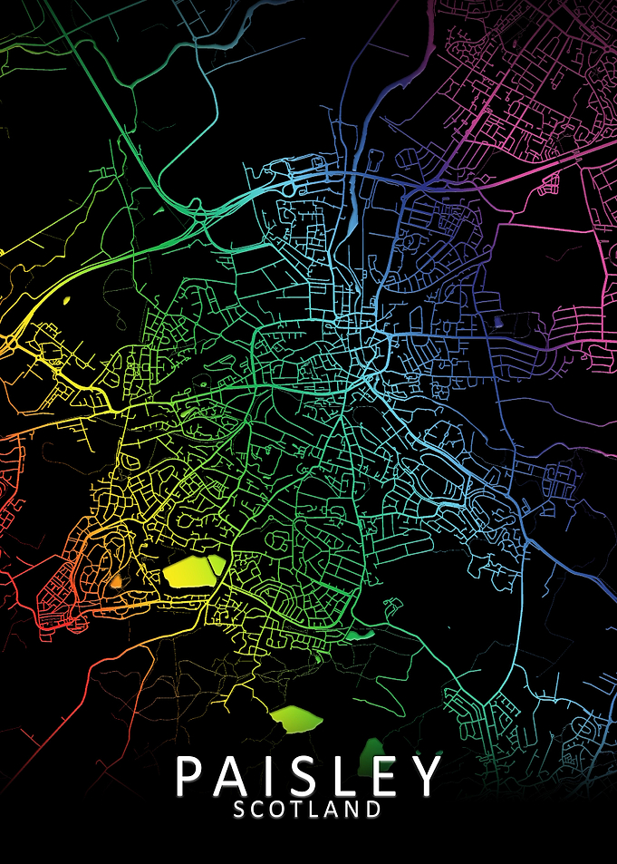 Paisley Rainbow City Map