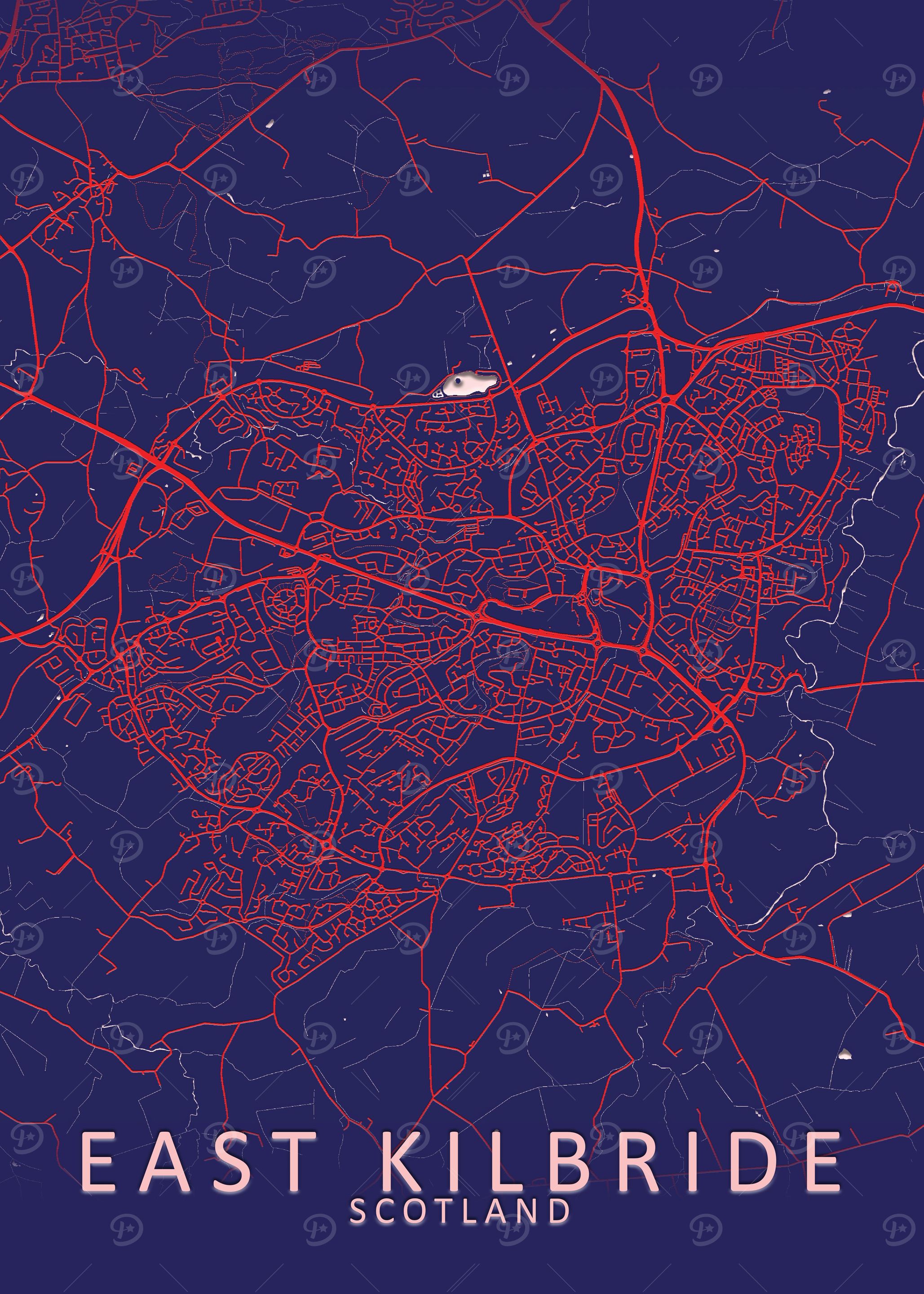East Kilbride Blue CityMap