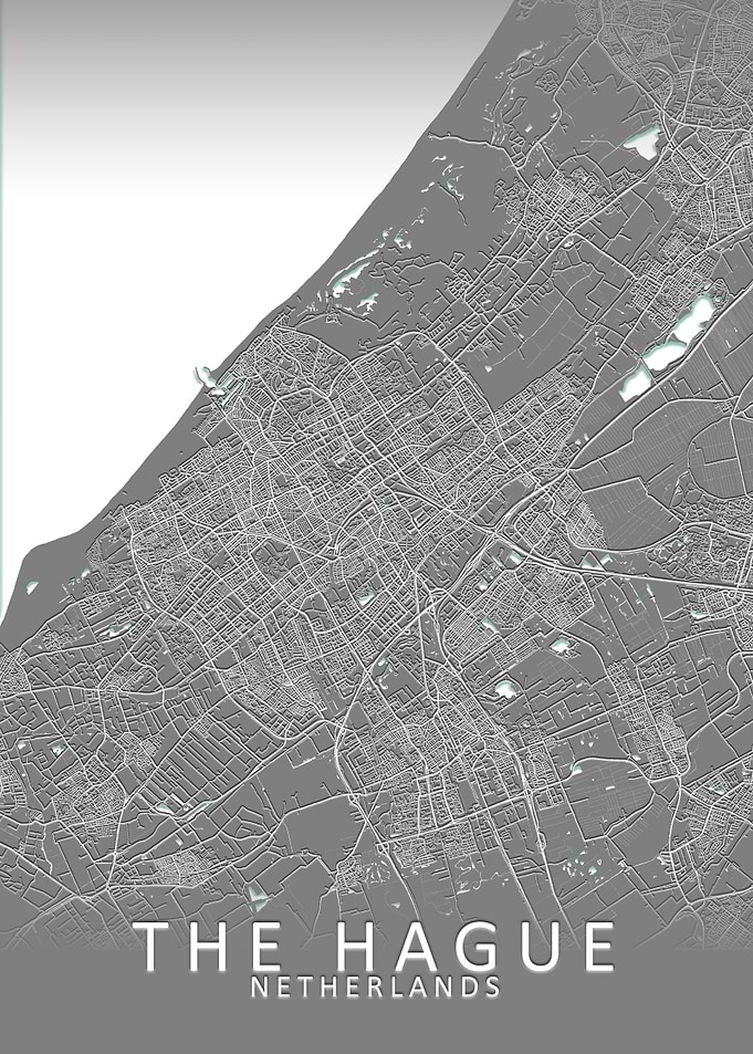 The Hague Grey City Map