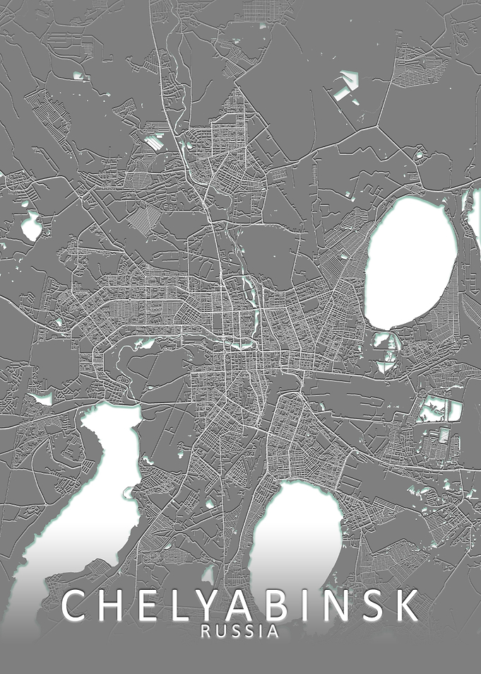 Chelyabinsk Grey City Map