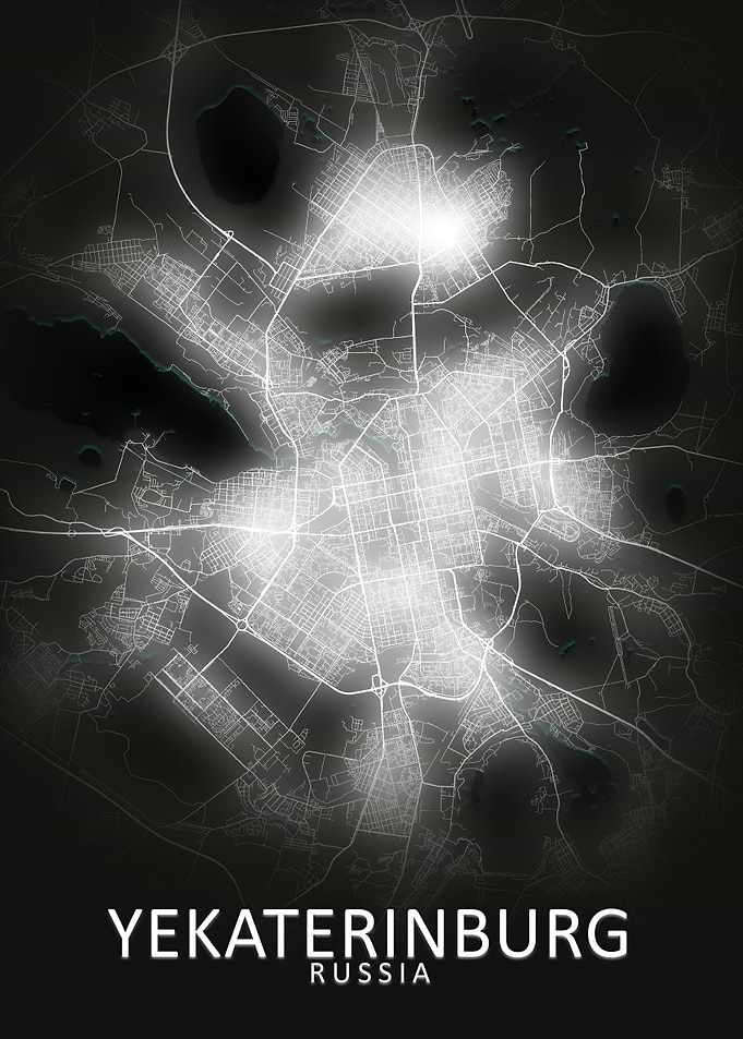 Yekaterinburg LED Glow Map