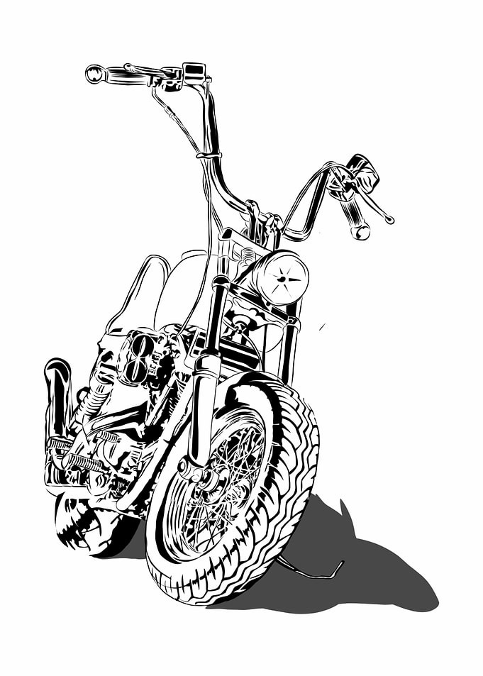 motorcycle black white