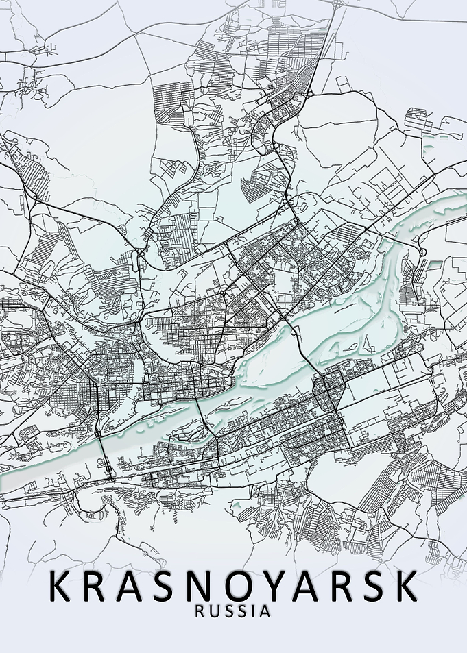Krasnoyarsk White City Map