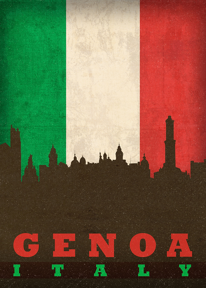 Genoa Italy City Skyline