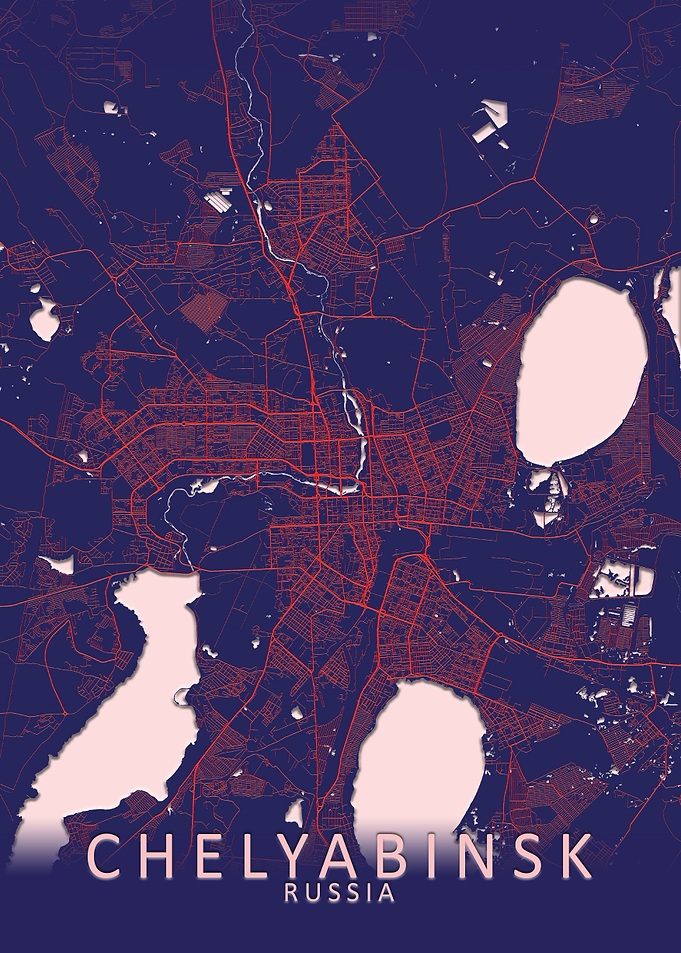 Chelyabinsk Blue City Map
