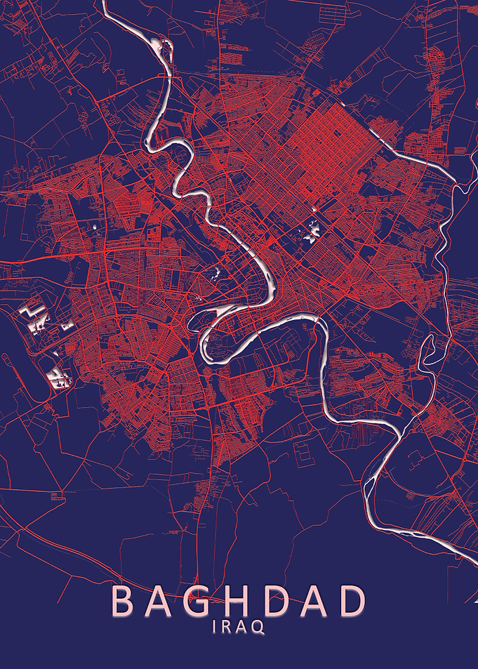 Baghdad Blue City Map