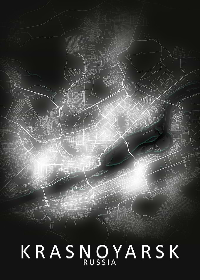 Krasnoyarsk LED Glow Map