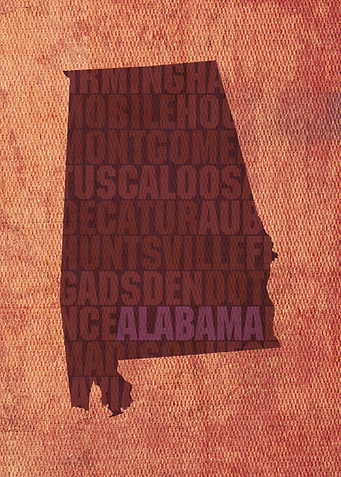 Alabama State Words Map