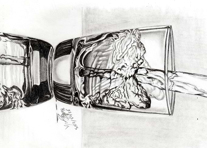Vaso de agua grafito