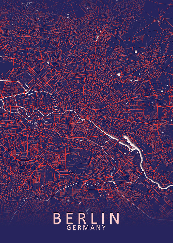 Berlin Blue City Map