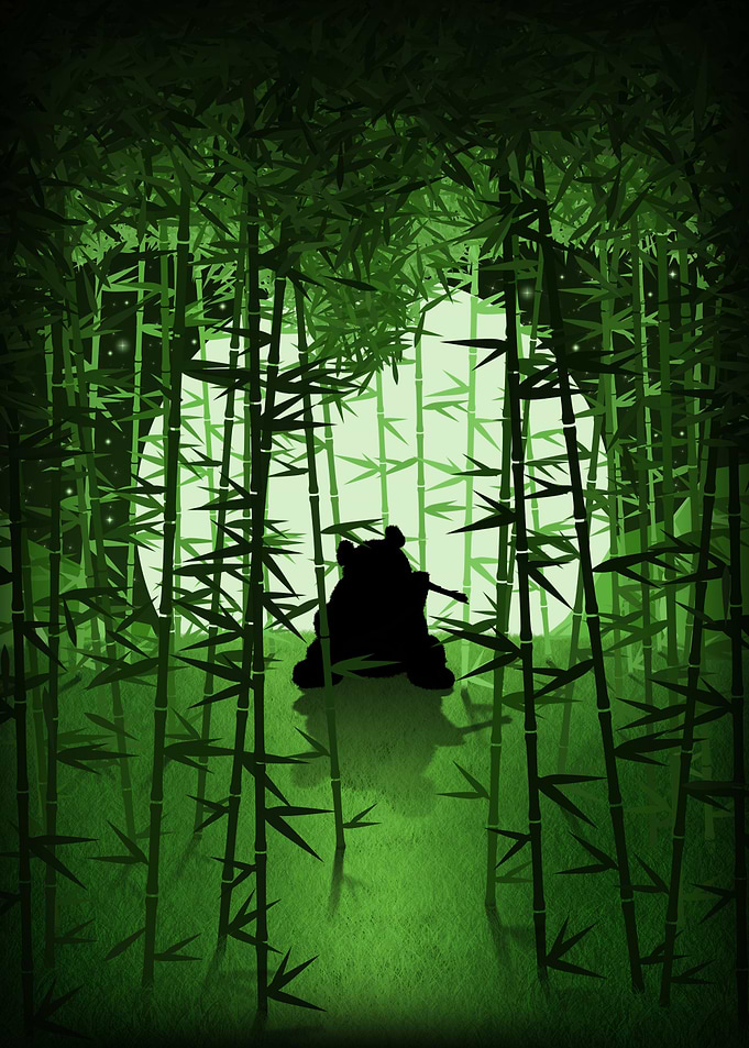 Panda over the moon