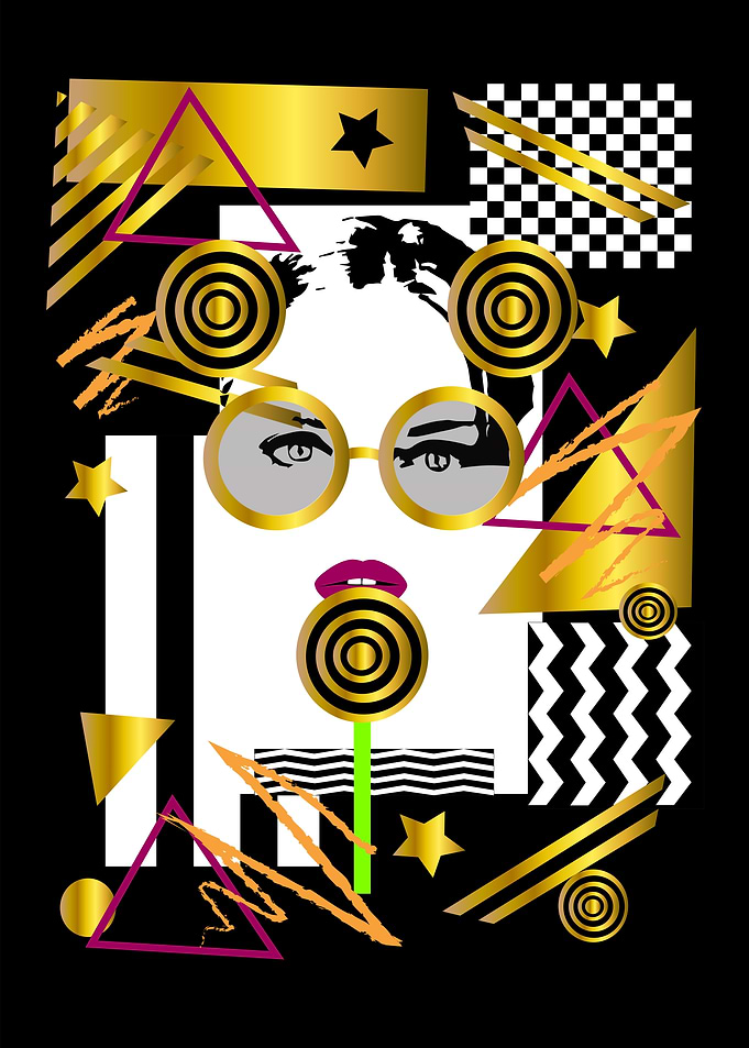 Girl with a lolipop gold