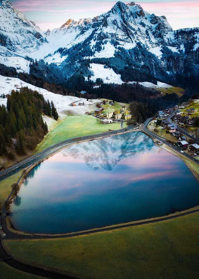 Sunset By the Alps