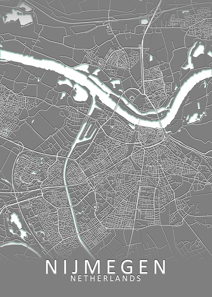 Nijmegen Grey City Map