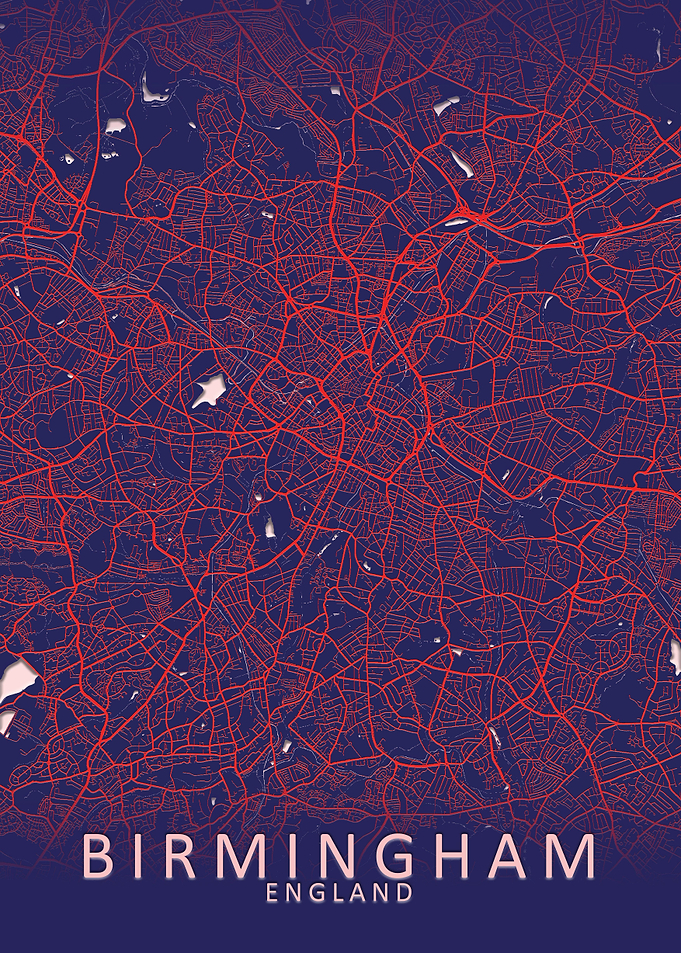 Birmingham Blue City Map