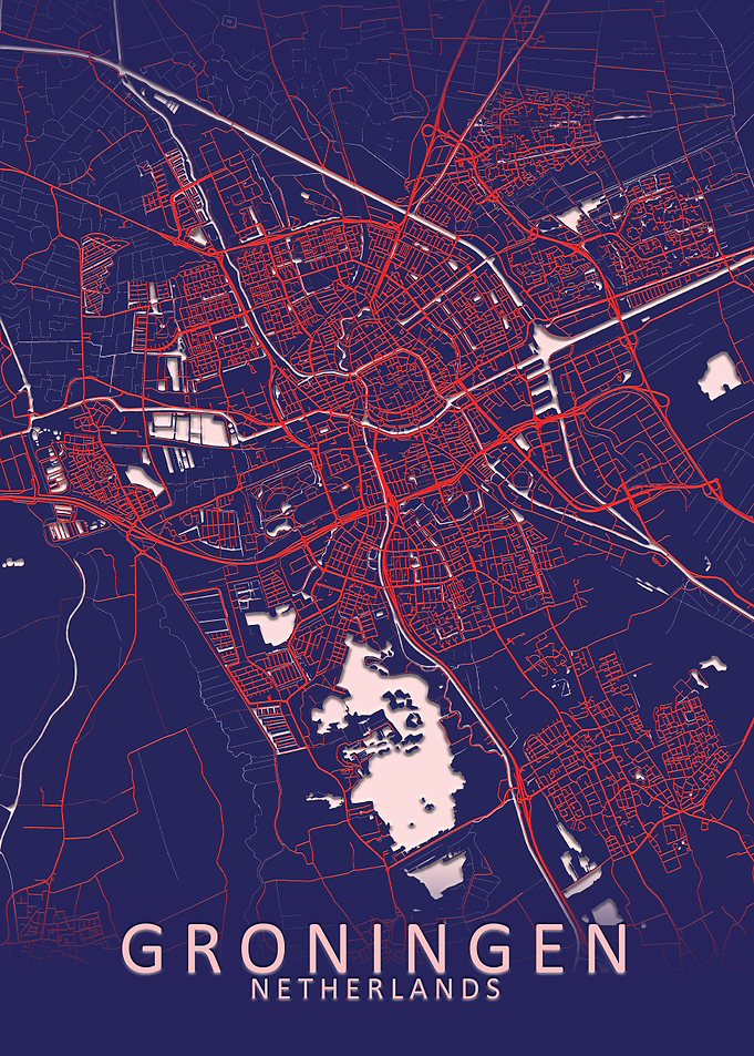Groningen Blue City Map