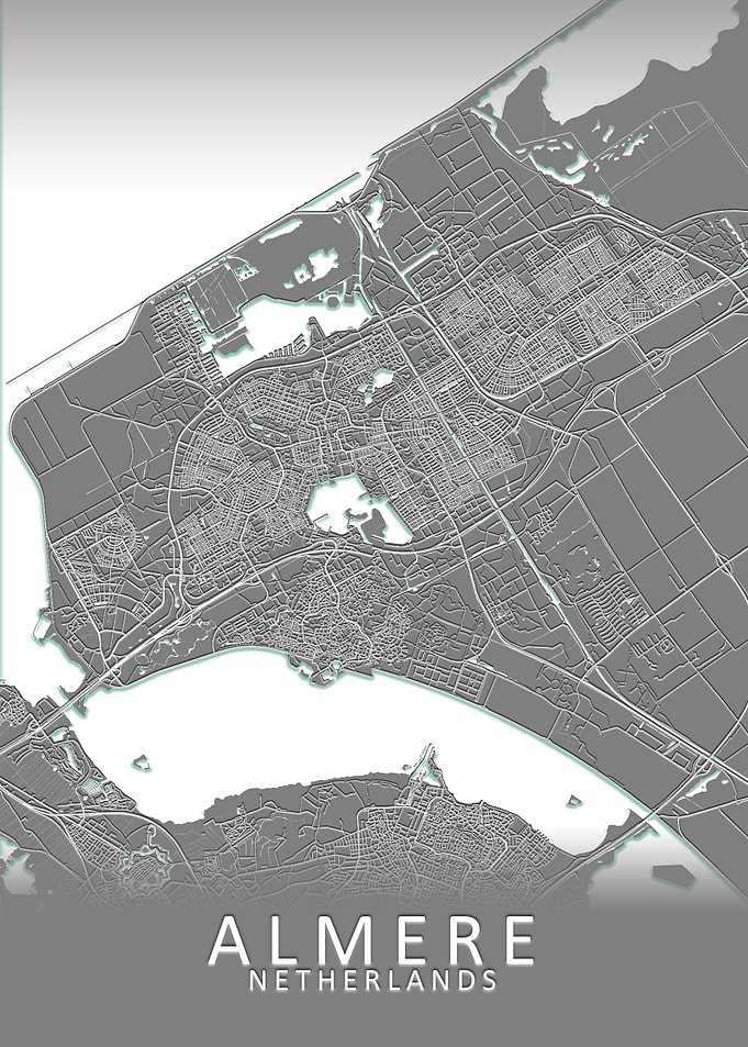Almere Grey City Map