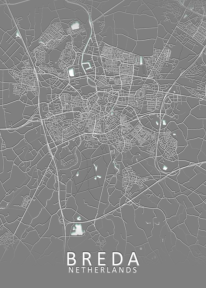 Breda Grey City Map