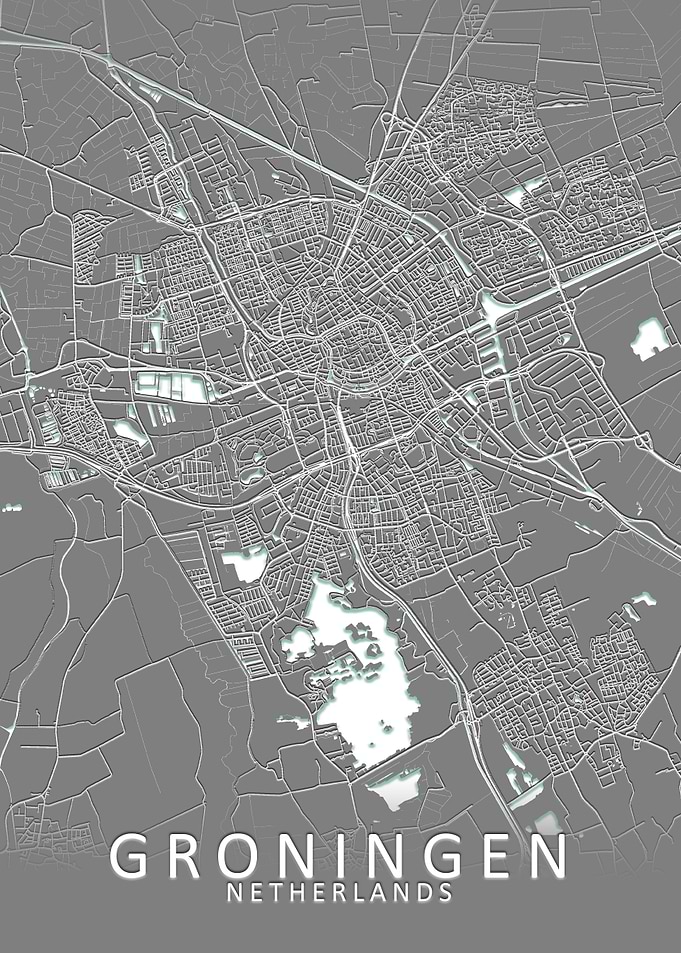 Groningen Grey City Map