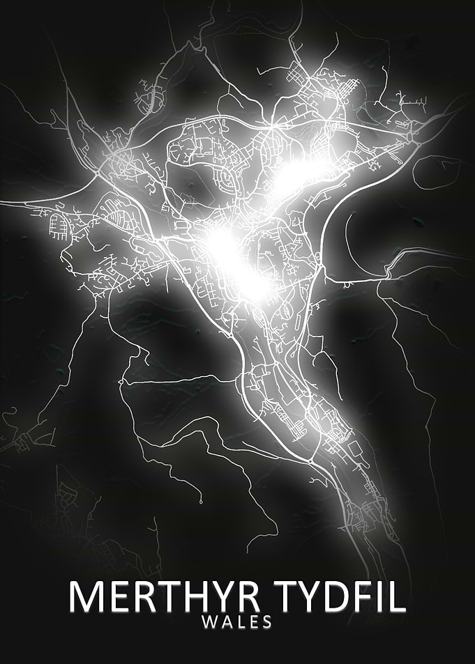 Merthyr Tydfil LED GlowMap