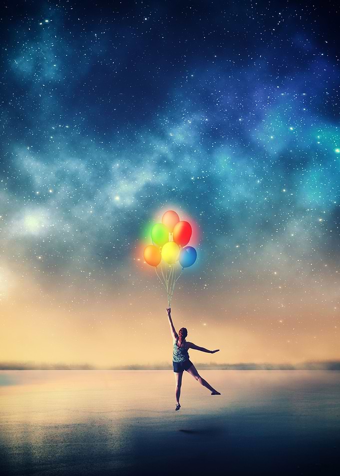 Flying with balloons