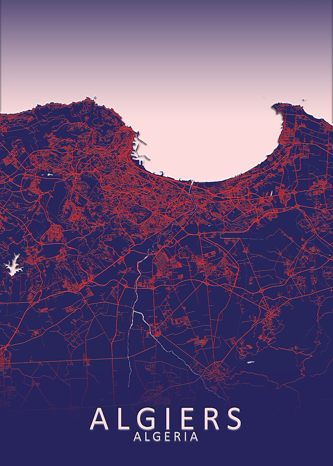Algiers Blue City Map