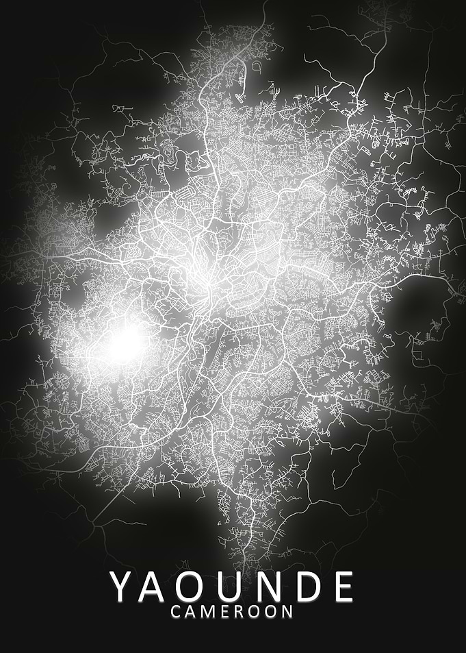 Yaounde LED Glow City Map