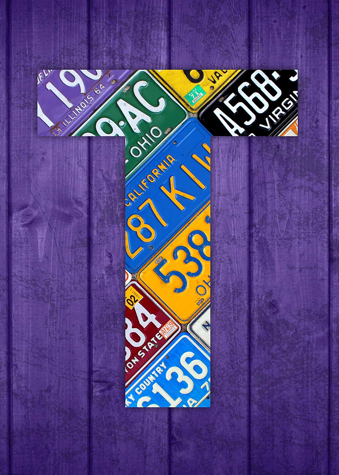 License Plate Letter T