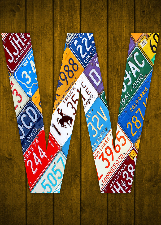 License Plate Letter W