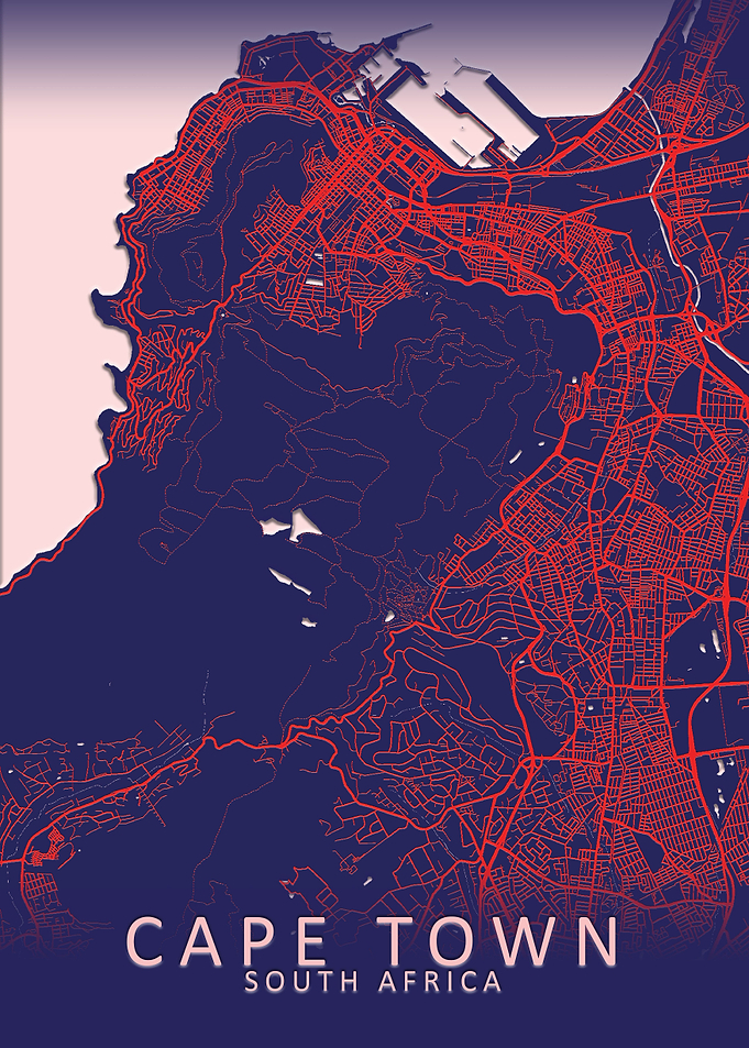 Cape Town Blue City Map