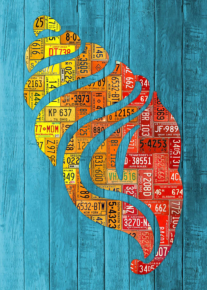 Seashell License Plate Art
