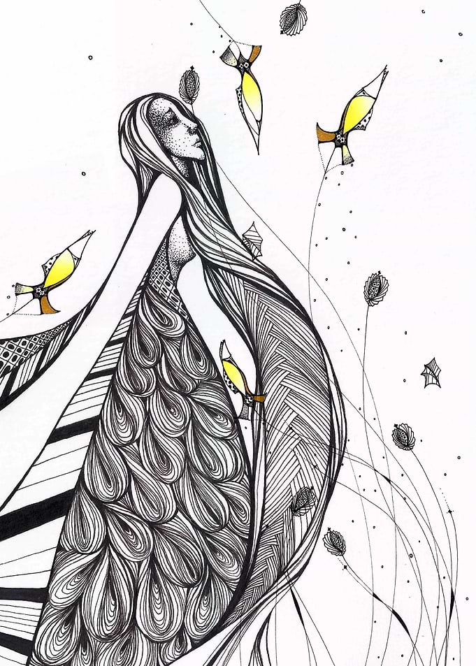 Woman with long hair