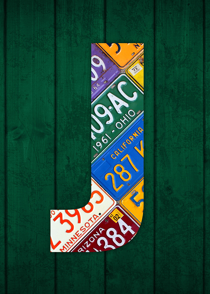 License Plate Letter J
