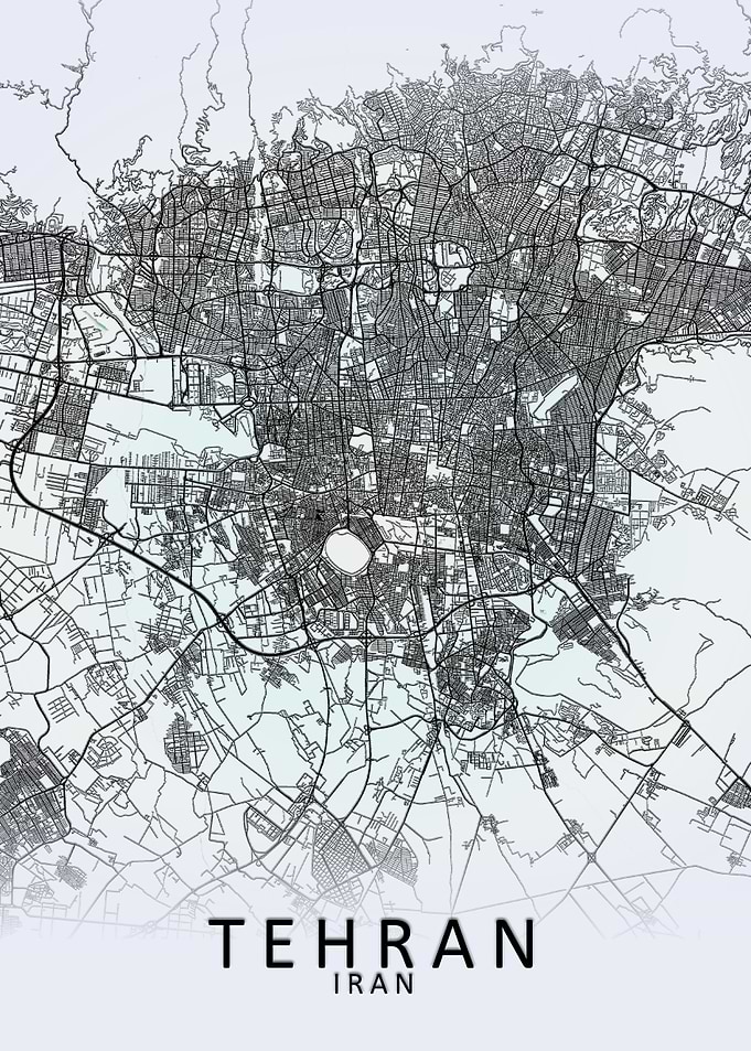 Tehran White City Map