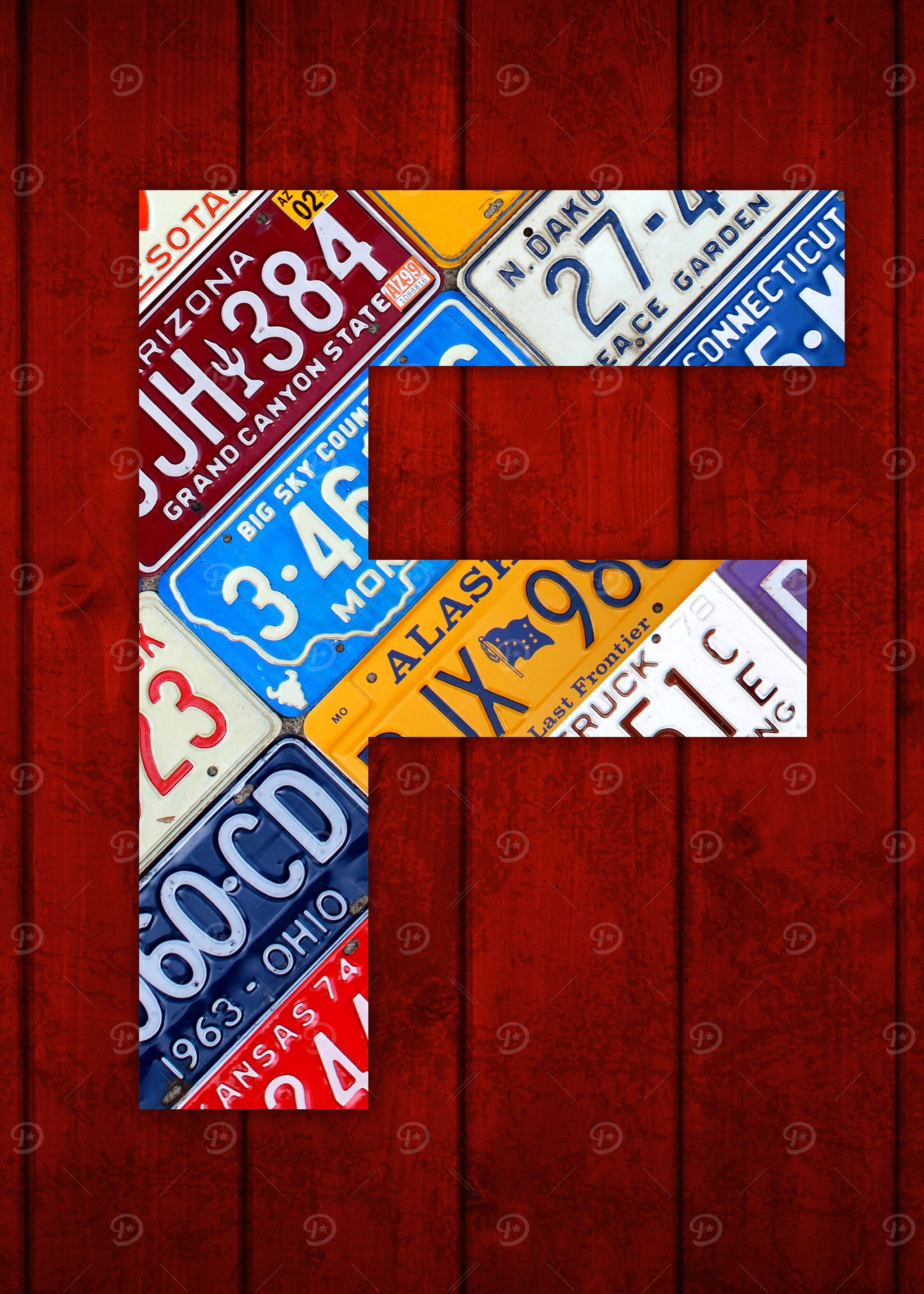 License Plate Letter F