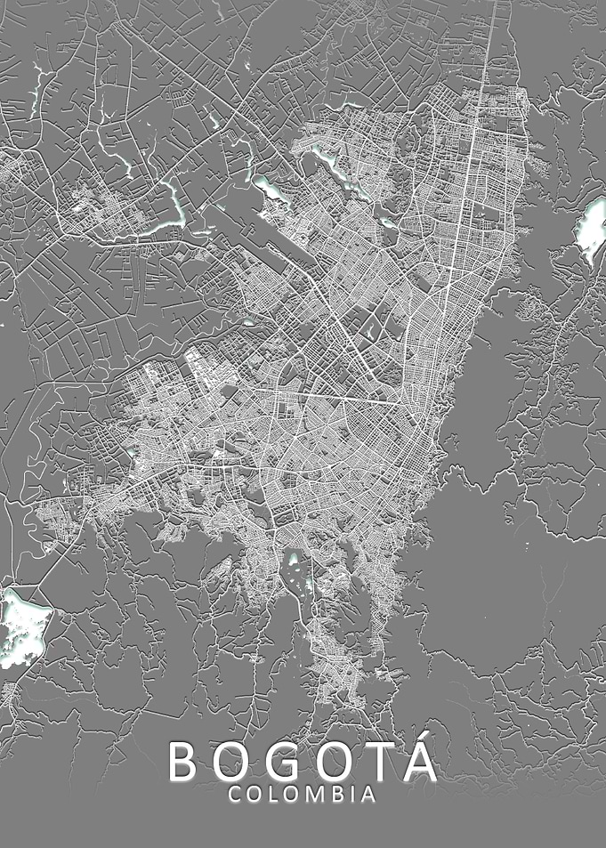 Bogota Grey City Map
