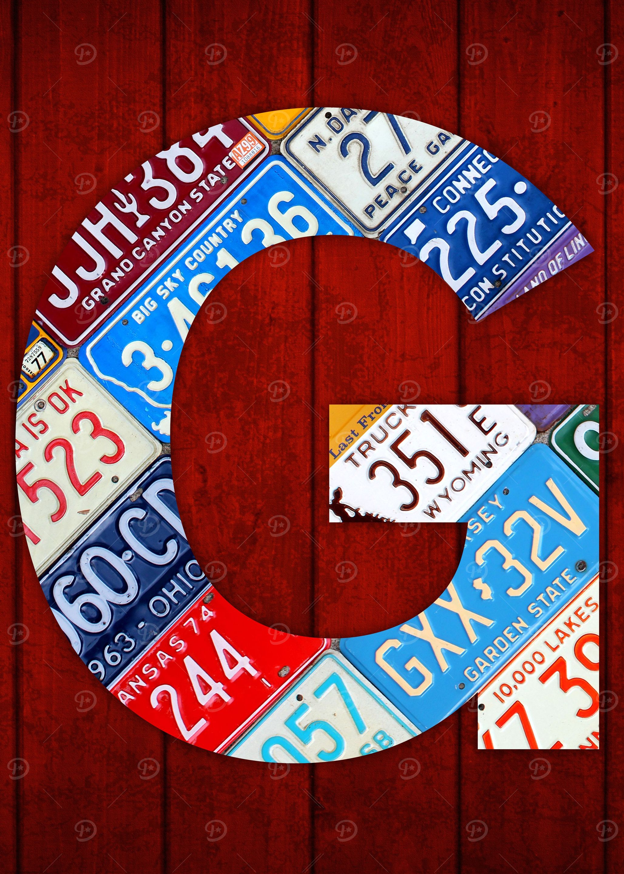 License Plate Letter G
