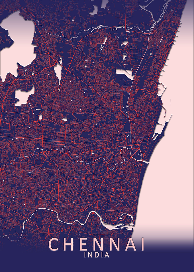 Chennai Blue City Map
