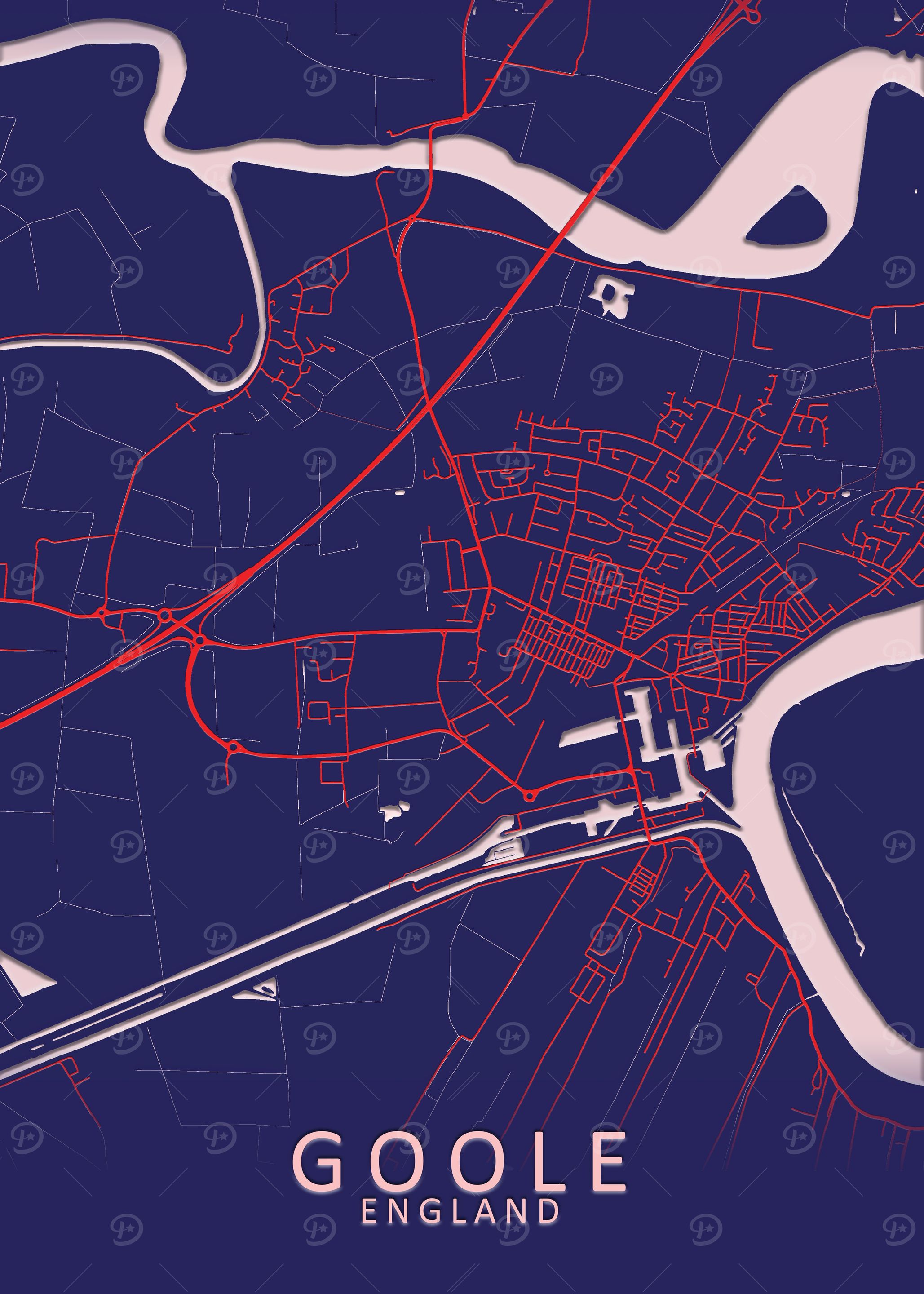 Goole Blue City Map