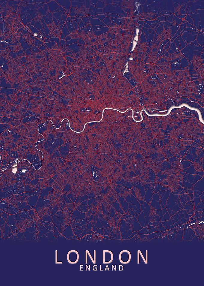 London Blue City Map