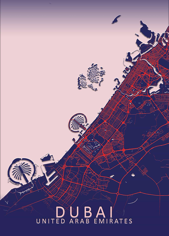 Dubai Blue City Map