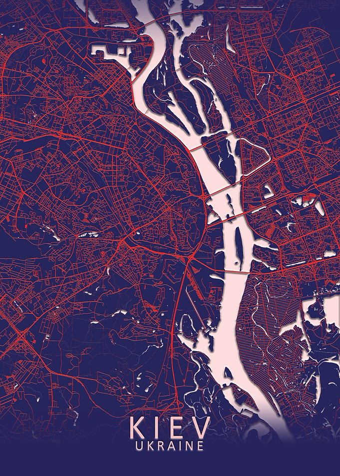 Kiev Blue City Map