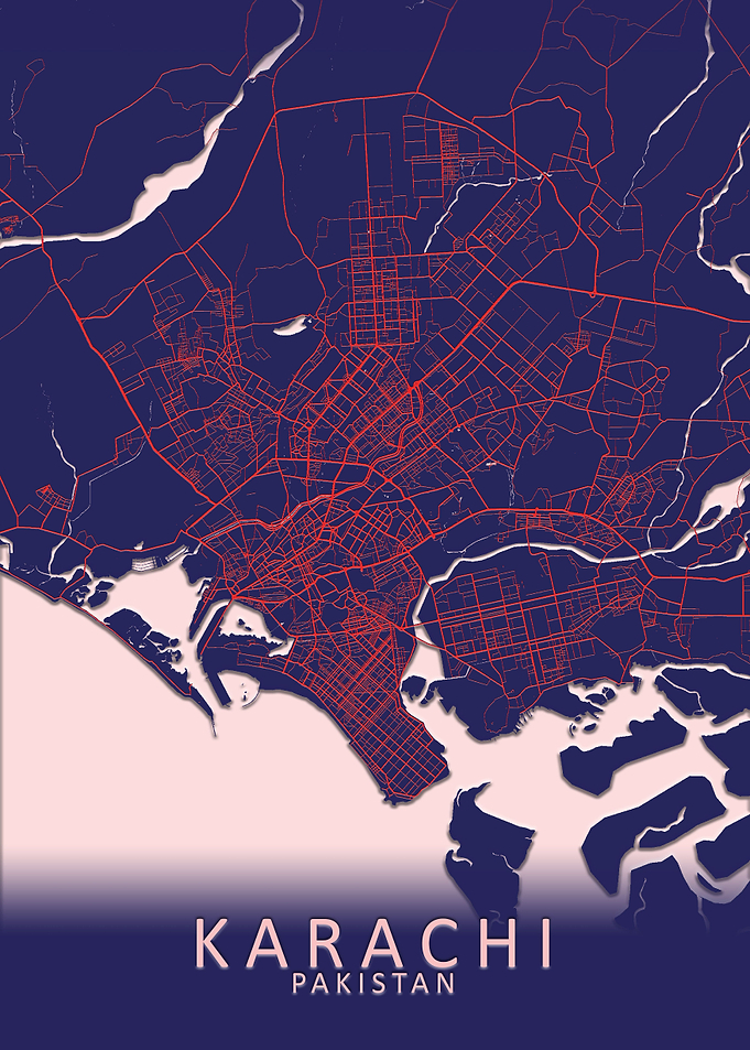 Karachi Blue City Map