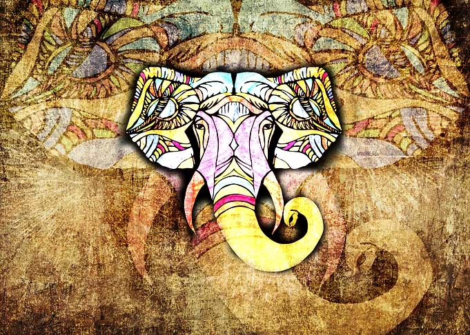 Surreal elephant Ganesha