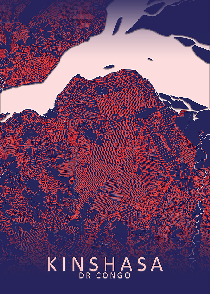 Kinshasa Blue City Map