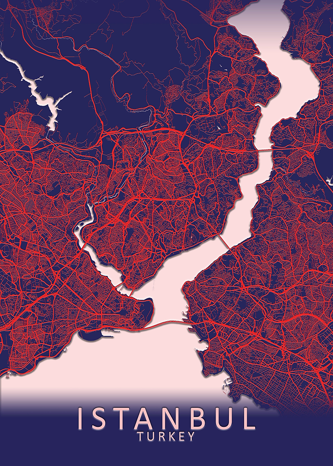 Istanbul Blue City Map