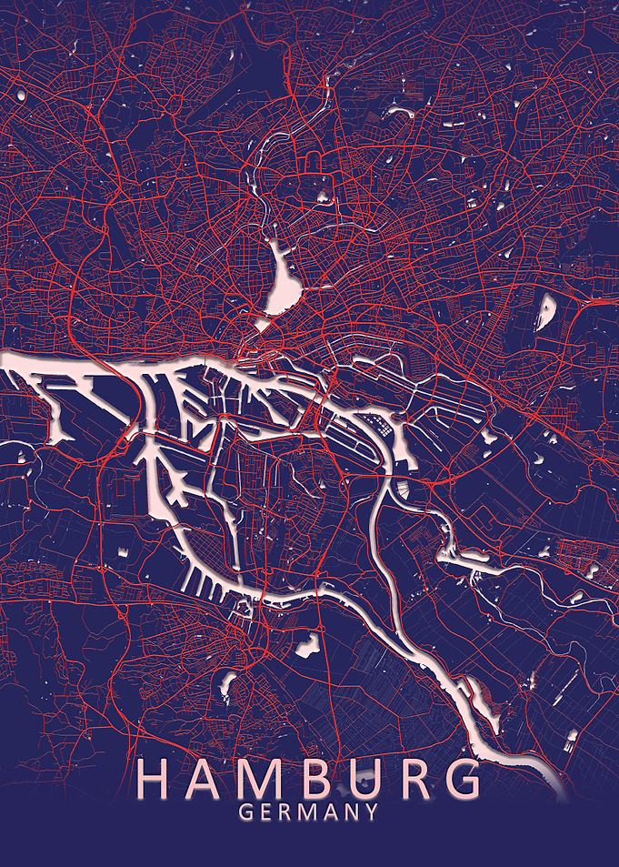 Hamburg Blue City Map
